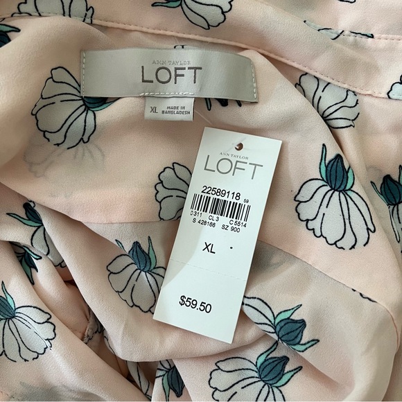 NWT LOFT Pink Lotus Utility Blouse Size XL - Picture 6 of 12